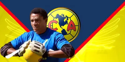 Adrián Chávez junto al escudo del América / FOTO PERIÓDICO AM
