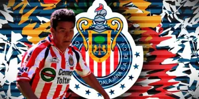 Alberto Coyote junto al escudo de Chivas / FOTO FACEBOOK