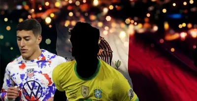 Alejandro Zendejas junto a futbolista incógnito de Brasil / FOTO AP