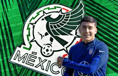 Alejandro Zendejas y logo de México/Foto ADN40.