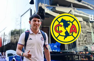 Alexis Gutiérrez y escudo del América/Foto Imago 7.