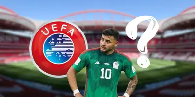 Alexis Vega durante un partido de la Selección Mexicana