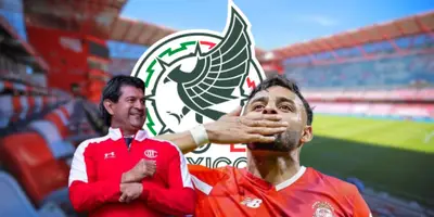 Alexis Vega durante un partido de Liga MX con el equipo de Toluca