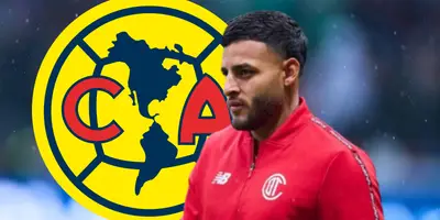 Alexis Vega junto al escudo del América / FOTO BOLAVIP