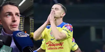 Álvaro Fidalgo en zona mixta, captura de pantalla de Univisión | Fidalgo en partido; foto: El Universal