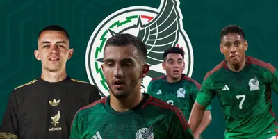 Álvaro Fidalgo junto a mediocampistas del Tri / FOTO MARCA