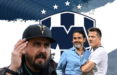 Amaury Vergara, José Antonio Noriega y directivo de Rayados/Foto Sultanes de Monterrey.