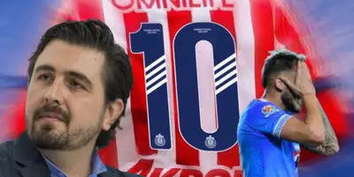 Amaury Vergara junto a futbolista de Cruz Azul / FOTO TV AZTECA