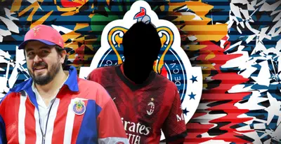 Amaury Vergara junto a futbolista incógnito del AC Milán / FOTO GETTY IMAGES