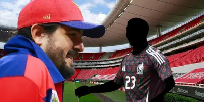 Amaury Vergara junto a futbolista incógnito del Tri / FOTO TUDN