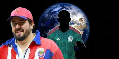 Amaury Vergara junto a futbolista incógnito del Tri / FOTO YAHOO NOTICIAS