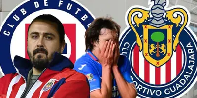 Amaury Vergara junto a jugador de Cruz Azul / FOTO FÚTBOL TOTAL