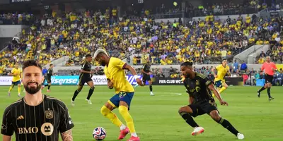 América vs LAFC, foto de Olé, con Giroud al frente