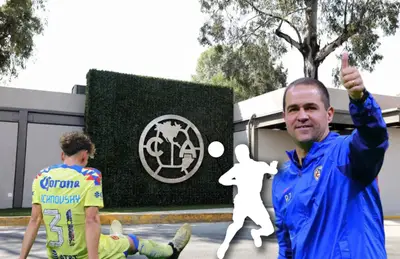 André Jardine alzando la mano e Igor Lichnvosky tirado/ Foto Águilas Monumental.