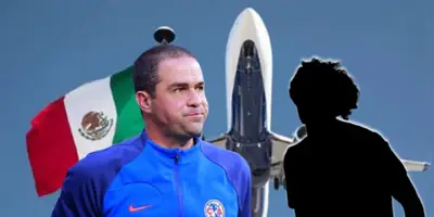 André Jardine junto a futbolista incógnito / FOTO VAVEL MÉXICO