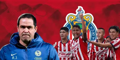 André Jardine junto a futbolistas de Chivas / FOTO MEDIOTIEMPO