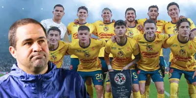 André Jardine junto a futbolistas del América / FOTO JUAN FÚTBOL