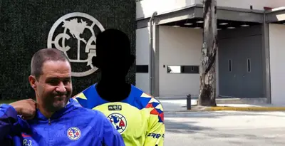 André Jardine junto a jugador incógnito del América / FOTO MEXSPORT
