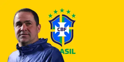 André Jardine junto al escudo de Brasil / FOTO SPORT JUDGE
