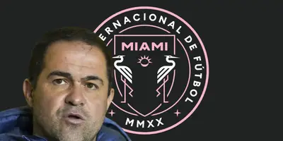 André Jardine junto al escudo Inter de Miami/ FOTO QUINTO PARTIDO