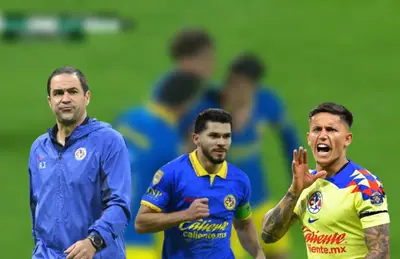 André Jardine molesto, Henry Martín y Brian Rodríguez/ Foto TUDN.