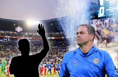 André Jardine serio y silueta de futbolista diciendo adiós/ Foto EFE y El Periódico USA.