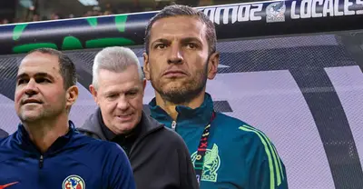 André Jardine y Javier Aguirre junto a Jaime Lozano / FOTO GETTY IMAGES
