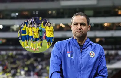 André Jardine y jugadores de las Águilas/ Foto El Club América.