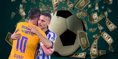 André Pierre Gignac junto a Sergio Canales / FOTO X