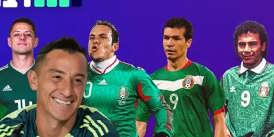 Andrés Guardado junto a leyendas del Tri / FOTO AP