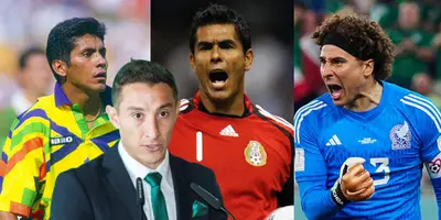 Andrés Guardado junto a porteros históricos del Tri / FOTO EL SIGLO DE TORREÓN