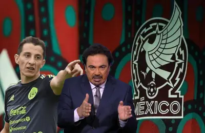 Andrés Guardado señalando y Hugo Sánchez hablando/Foto TUDN.