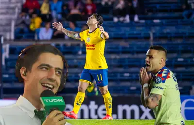 Andrés Vaca con micrófono, Víctor Dávila celebrando y Jonathan Rodríguez/ Foto La Afición.