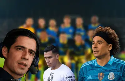 Andrés Vaca hablando junto a Luis Malagón y Guillermo ochoa/Foto Mexsport.