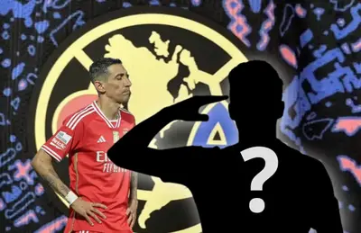 Ángel Di María y silueta de jugador con signo de interrogación/Foto Debate.