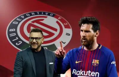 Antonio Mohamed y Lionel Messi/ Foto Toluca.