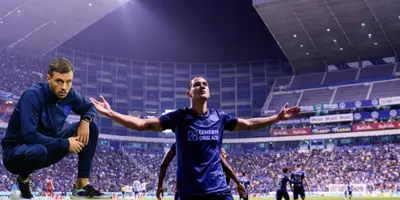 Antuna celebrando gol en el Estadio Cuauhtémoc. Foto: Esto