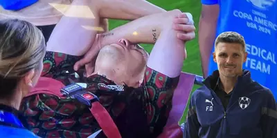 Arteaga saliendo inmovilizado del México vs Ecuador. Foto: ABC noticias