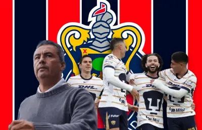 Arturo Ortega y jugadores de Pumas celebrando/Foto Pinterest.