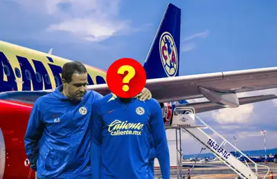 Avión del América, André Jardine y futbolista tapado/ Foto Marca.