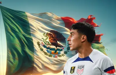 Bandera de México y Alejandro Zendejas observando/Foto Revista Círculo Rojo.