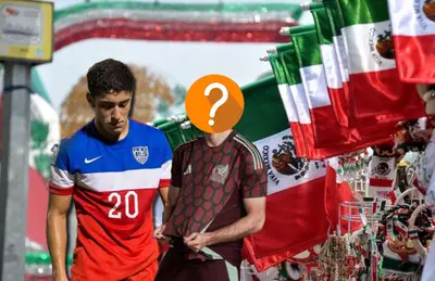 Banderas de México, Alejandro Zendejas y futbolista con el rostro tapado/ Foto Noticieros Televisa.