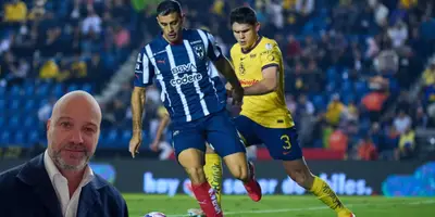 Bertareme y Reyes en partido América vs Rayados. Foto: TV Azteca