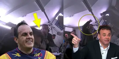 Blanco y Faitelson en cabina de TUDN. Foto: TUDN