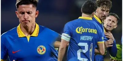 Brian Rodríguez y a lado la discusión que tuvo con Henry / Foto Imago7