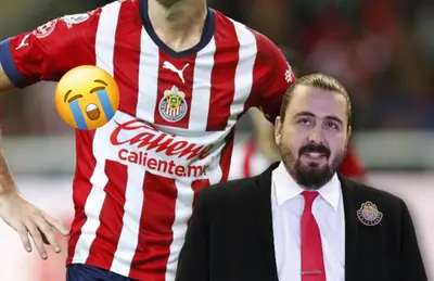 Camiseta de Chivas y Amaury Vergara sonriendo/ Foto TV Azteca.