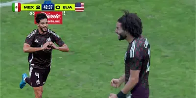 Caprura del gol de Huerta, tomado de TV Azteca