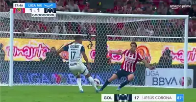 Captura de Liga MX del gol de Corona