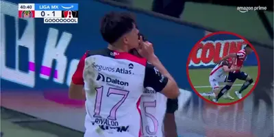 Captura de Liga MX del gol del Atlas