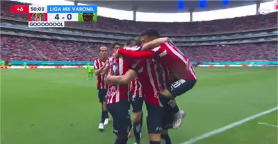 Captura de pantalla de Amazon del cuarto gol de Chivas
